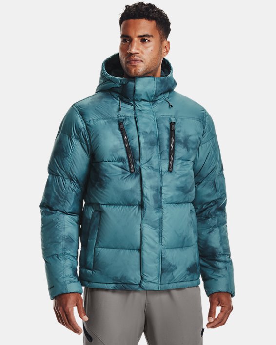 Men's ColdGear® Infrared Down Printed Jacket, Blue, pdpMainDesktop image number 0